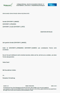 Briefvorlage Verpasster Termin